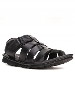 BATA mens Pu Step Black Flat Sandal - 7 UK (864-6714)