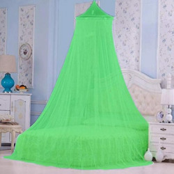Maruti Enterprise Polyester Adults Washable Mosquito net Adults Portable Double Bed7*7 (Round-Canopy) Mosquito Net(Parrot Green, Ceiling Hung)