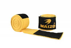 Maizo Stretchable Support Hand wrap, Workout/Boxing & Punching Great for MMA, Muay Thai, Martial Arts, Wrist Support for Adults (100, Yellow)