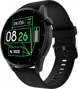 Noise Crew 1.38" Round Display with Bluetooth Calling, Metallic finish, IP68 Rating Smartwatch(Black Strap, Regular)