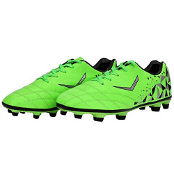 VICKY TRANSFORM i-Stud Football Shoes Upper P.U. Outsole Double Colour TPU Athletic Sneaker Suitable for Outdoor/Indoor Training Professional Matches (Neon Green, UK-10)