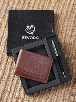 ZEVORA Men Pen & Leather Wallet Gift Set