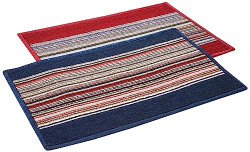 Amazon Brand - Solimo Premium Polypropylene Home Decor Doormats (Pack of 2, Blue & Red)