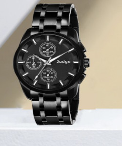 Judge PREMIUM BLACK CHRONOGRAPH DIAL BLACK SILVER TWO TONE WATCH UNDER 599 Analog Watch  - For Men
