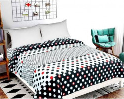 Supreme Home Collective 144 TC Microfiber Double Geometric Flat Bedsheet(Pack of 1, Black)