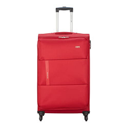 VIP Widget Durable Polyester Soft Sided Check-in Luggage Spinner Wheels with Quick Access Front Pockets (Large, 79cm, Red)