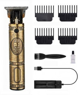Onecom Hair Trimmer For Men Style Trimmer, Professional Hair Clipper Trimmer 120 min  Runtime 4 Length Settings(Gold)