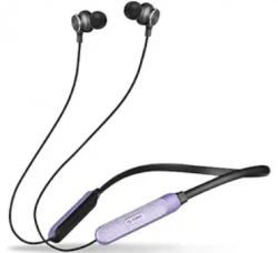Zimo AeroFlex Bluetooth 5.2 Wireless in-Ear Headphones, 18Hrs Playtime, Deep Bass, HD Calls, Dual Device Pairing, Voice Assist, Type-C Fast Charge Wireless Neckband, IPX4 Water Resistant(Purple/Black)