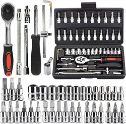 Clapone Screwdriver and Multi-Purpose 46 Pcs Combination Tool Kit and Case Precision Socket