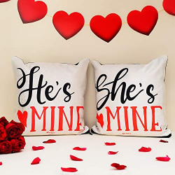 Archies Valentines Day Special Love Couple Polyester Cushions Set (30x30) Pack of 2 (Multicolour)
