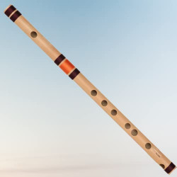 HARIPRASAD flute musical instrument original for Beginner C scale/natural right handed bamboo bansuri 19 Inch approx. (Brown+Orange)