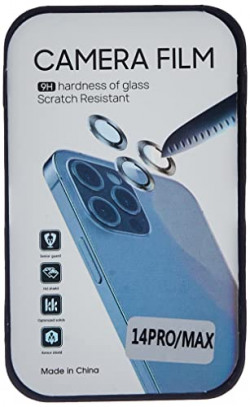 Abriitch Compatible Camera Lens Protector Tempered Glass Bling, Alloy Metal Camera Ring Compatible For iPhone 14 Pro / 14 Pro Max (Silver)