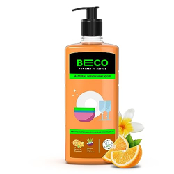 Beco Natural Dishwash Liquid-750ml |Orange Citrus Freshness| 100% Ecofriendly-Tough Grease remova...