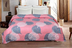 BSB HOME 2nd Gen 220 GSM Microfiber Reversible AC Comforter/Blanket for Winter/Quilt/Duvets for King Size Double Bed (230X250 cm,Light Green and Pink)