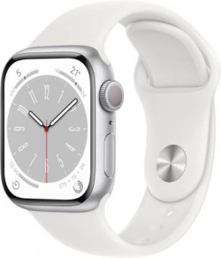 APPLE Watch Series 8, 41mm GPS ECG app, Temperature sensor, IPX6, Fall/Crash Detection(White Strap, Regular)