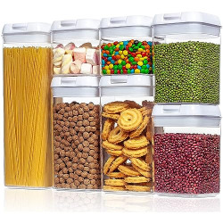 TEX-RO Kitchen Containers Set, Air Tight Container For Kitchen Storage Set, Kitchen Accessories Items, kitchen Organizer Items And Storage (White, Set Of 4)