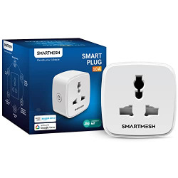 SMARTMESH 10A Smart Plug Powered by Jio IoT with Energy Monitoring- Suitable for Small appliances Like Electric Kettle, Speaker, TV, Mobile and Laptop Chargers (Works with Alexa and Google Assistant)