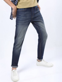Men Slim Mid Rise Blue Jeans