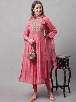 Women Silk Blend Kurta Pant Set