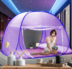 didhiti Polyester Adults Washable PURPLE-GLL mosquito net cloth machhardani bachchon mosquito net with metal stan Mosquito Net(Purple, bengani, Perple, Jambu, purpal, Jambu, Bengni, Tent)