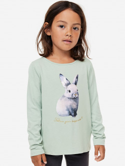 H&M Infants Girls Green Pure Cotton Jersey Tops