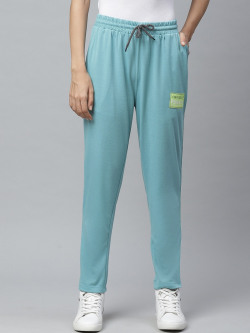 Hubberholme Women Blue Solid Slim-Fit Track Pants