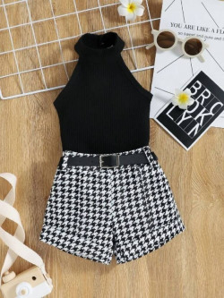 Baby Boys & Baby Girls Casual T-shirt Shorts(Black)