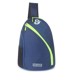 Dejan Small 20L Stylish Backpack | Boys & Girls | Daypack for School, College, Tuition, Office Bag (Blue- Neon Green)