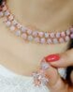 Stone-Studded Necklace & Earrings Set