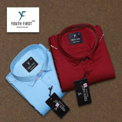 Men Regular Fit Solid Spread Collar Casual Shirt