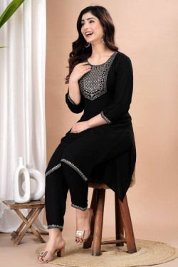 Women Art Silk Kurta Pant Set
