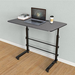 Tadhani Multi-Purpose Laptop Table, Study Table| Bed Table| Adjustable Height, Portable for Office, Work Form Home, Room Work Station | DIY Table, Easy to Assemble (60 * 40 Inch, Black)