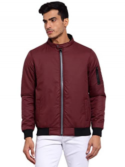 Style Quotient Men Maroon Lightweight Outdoor Bomber Jacket (AW21SQMARLON_WIN-L)