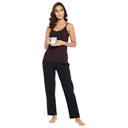 Clovia Women's Cotton Animal Print Camisole (CM0012P09_Maroon_XL)