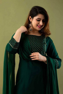 Women Viscose Rayon Kurta Pyjama Dupatta Set
