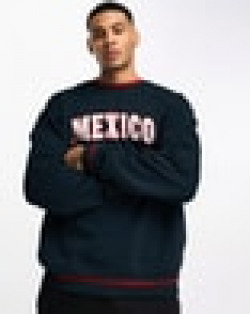 Men Oversized Fit Typographic Print Round-Neck Sweatshirt