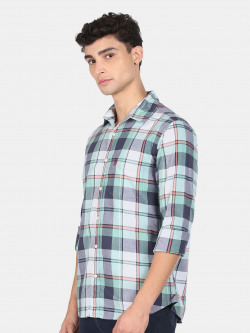 U S Polo Assn Men Tartan Checked Pure Cotton Casual Shirt