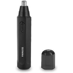 Painless Nose Hair Trimmer, Ear and Nose Hair Trimmer for Men Women Cordless Waterproof Nose Hair Remover (Black)