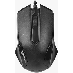 amazon basics Wired Mouse I 3 Buttons I Up to 1600 DPI I 1.35m Cable I Black