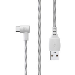 Portronics Konnect HD Type C Cable with 3A Fast Charging, Nylon Braided, Fast Data Sync, Tangle Resistance, 1.2 Meter(White)