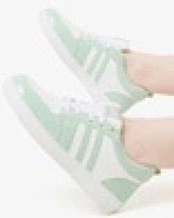 Women Perforated Low-Top Lace-Up Sneakers