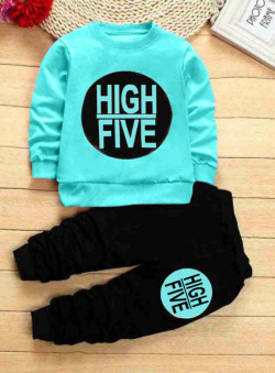 Boys & Girls Casual T-shirt Pant(Light Blue)