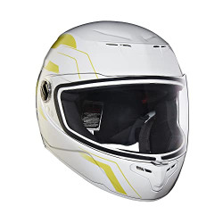 Royal Enfield TPEX Full Face Camo MLG Helmet with Clear Visor Gloss White, Size: XL(61-62cm)