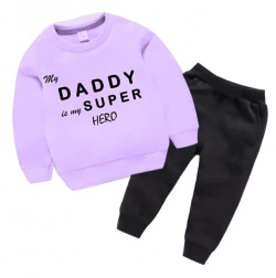 Ayudhi Kid's Boys Printed US Polo Casual wear Comfortable Long Sleeve T-Shirt Pant (N-F-20100390_Lavender-56_3-4 Years)