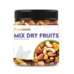 FARMCRAVES Premium Mixed Dry Fruits 1000g - Almonds, Cashew, Apricot, Green & Black Raisins, Kiwi - High in Protein & Dietary Fibre | Rich in Magnesium | Mixed Nuts Healthy Snacks I Reusable Jar