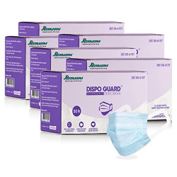Romsons Dispo Guard 3 Ply Mask With Softest Ear Loops, 50 Pcs/Pack, (Pack Of 6) 300 Pcs