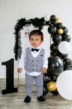 KRIYU CREATION Boys Festive & Party Blazer, Shirt and Trouser Set