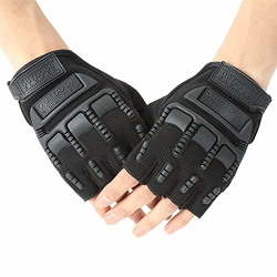 Kandid Motorcycle Gloves Half Finger Outdoor Sports Racing Gloves Motorbike Cycling Gloves for Men & Women (Black, Extra Large)
