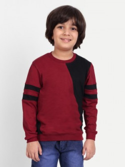 PROVOGUE Boys Colorblock Pure Cotton T Shirt(Multicolor, Pack of 1)