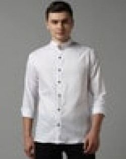 Mandarin-Collar Shirt with Full Sleeves